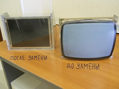 Замена мониторов ЭЛТ CRT на LCD TFT ЖКИ на системах ЧПУ станка ремонт